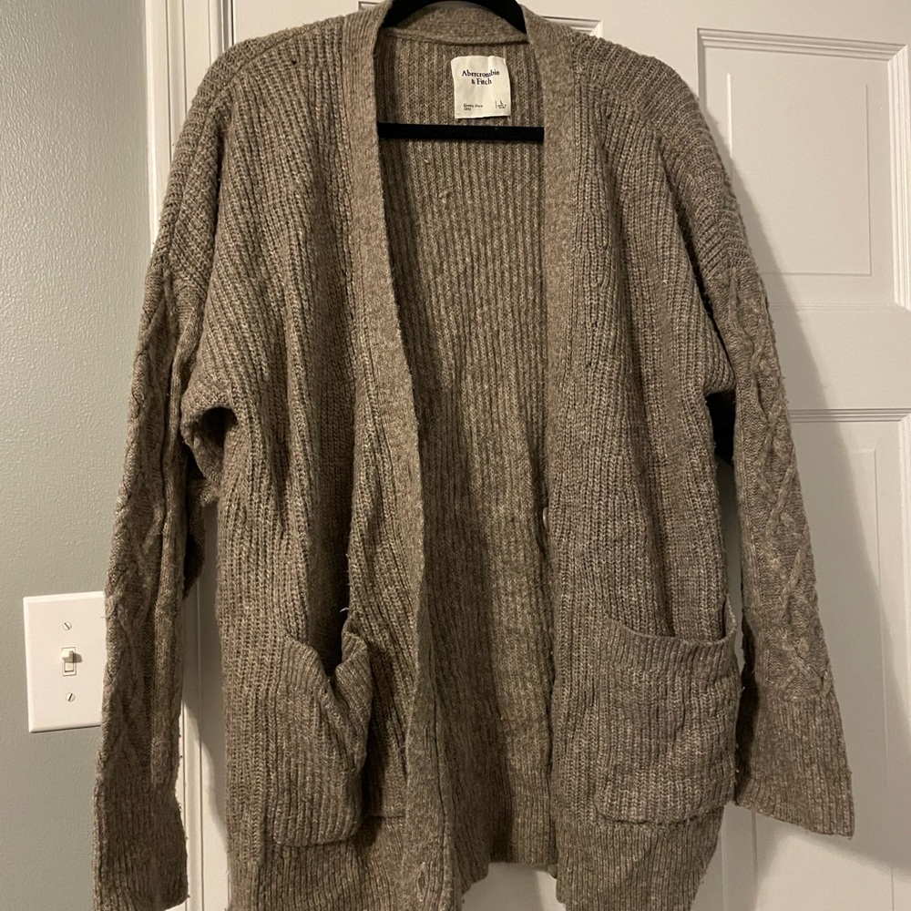 Abercrombie Cardigan Oversize Chunky Cardigan Super Cozy  Grandpa Sweater